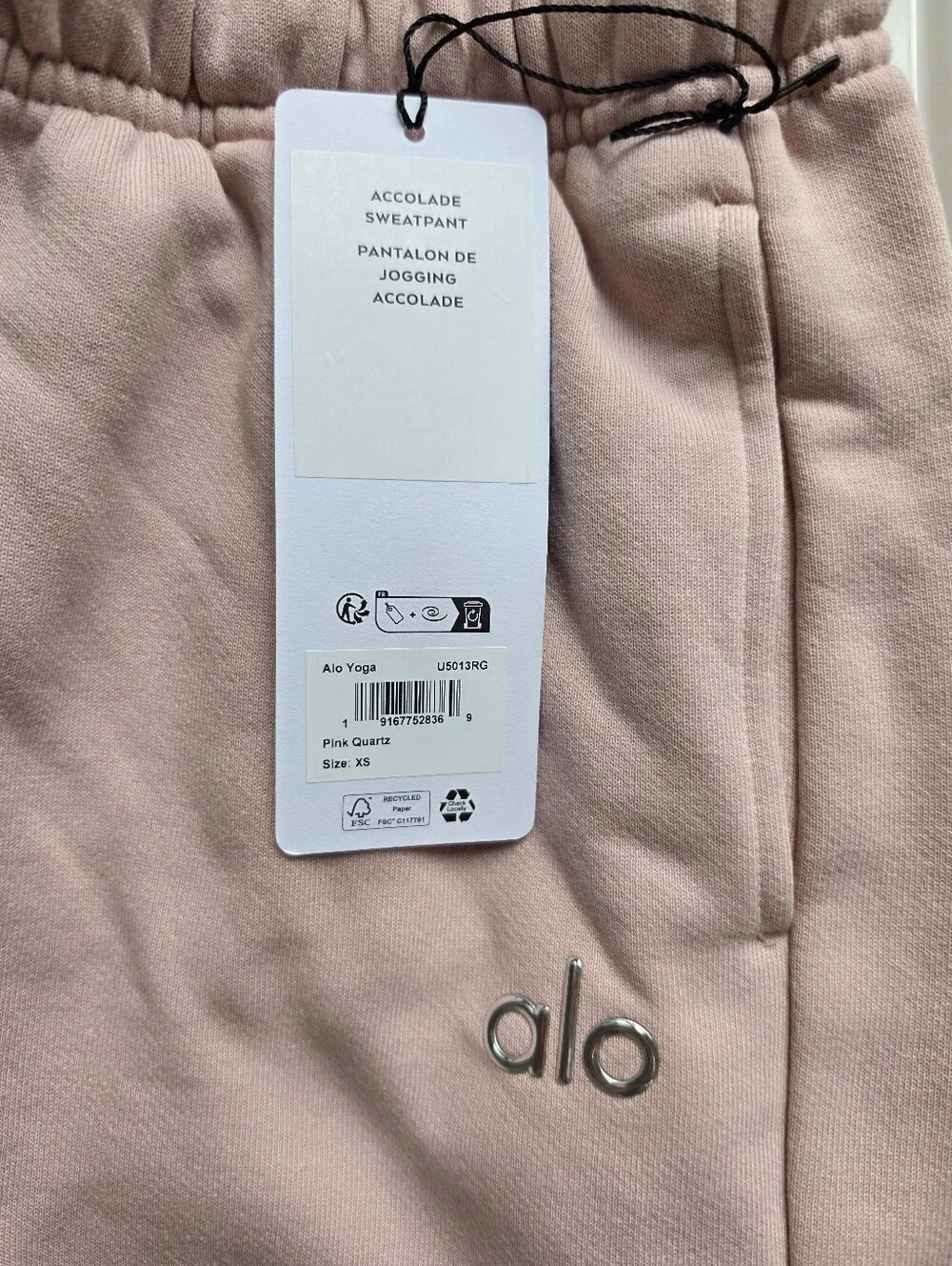 NWT Alo Yoga Pink Quartz Joggers Sweatpants XS
